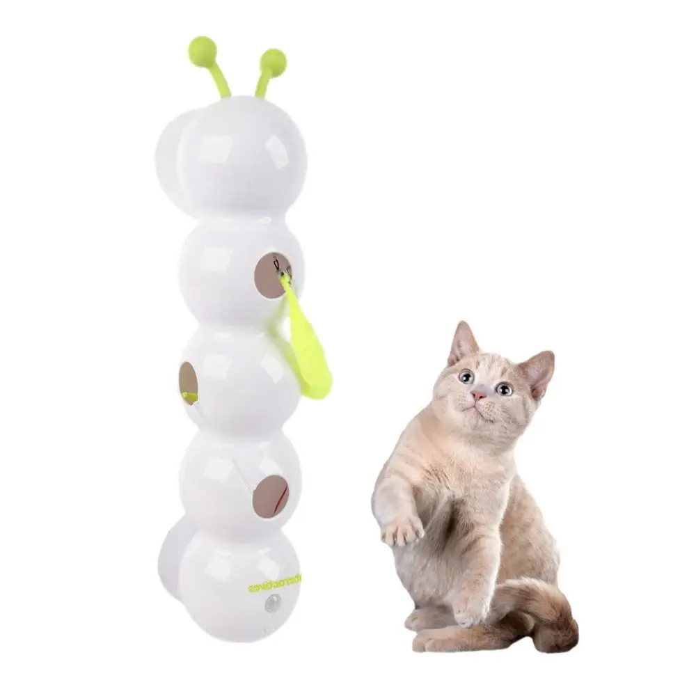 

USB Rechargeable Cat Caterpillar Toy Suction Cup Automatic Cat Teasing Stick with Tail Intelligent Sensing Electric Cat Toy