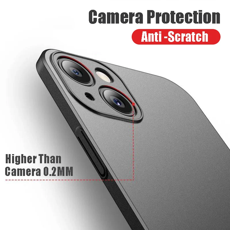 Ultra Thin Sandstone Matte Case For iPhone 15 14 13 12 Mini 11 Pro Max XR XS Max 7 8 Plus SE3 Shockproof Slim Hard PC Cover Capa