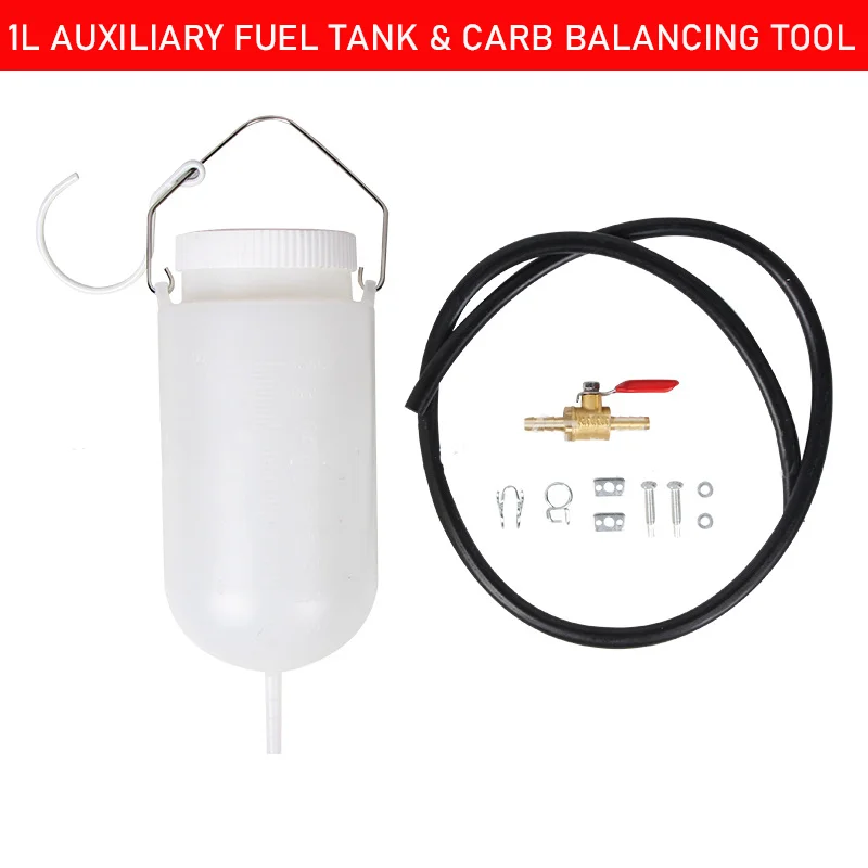 Motorcycle 1 Litre Auxiliary Fuel Tank Carb Balancing Tool Motorcycle Carburetor Engine Auxiliary Tools Motorcycle Accessories