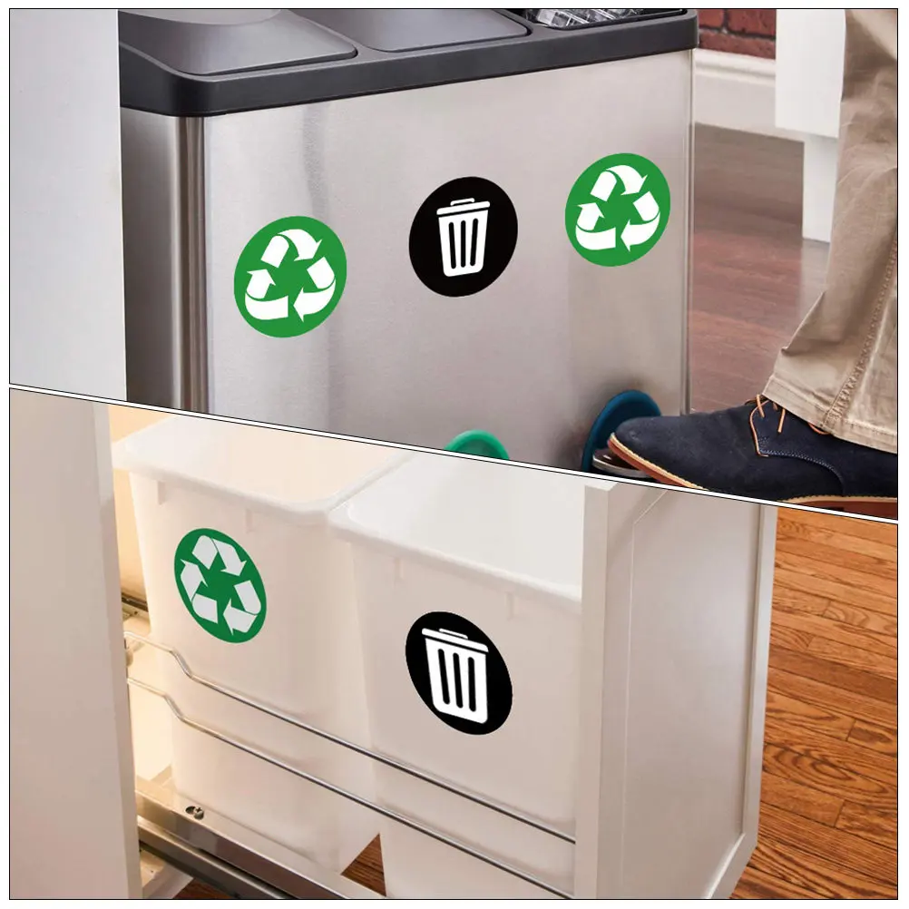 1Set Classification Sticker PVC Trash Can Recycle Sticker Waterproof Removable Garbage Sorting Label for Home Office Restaurant