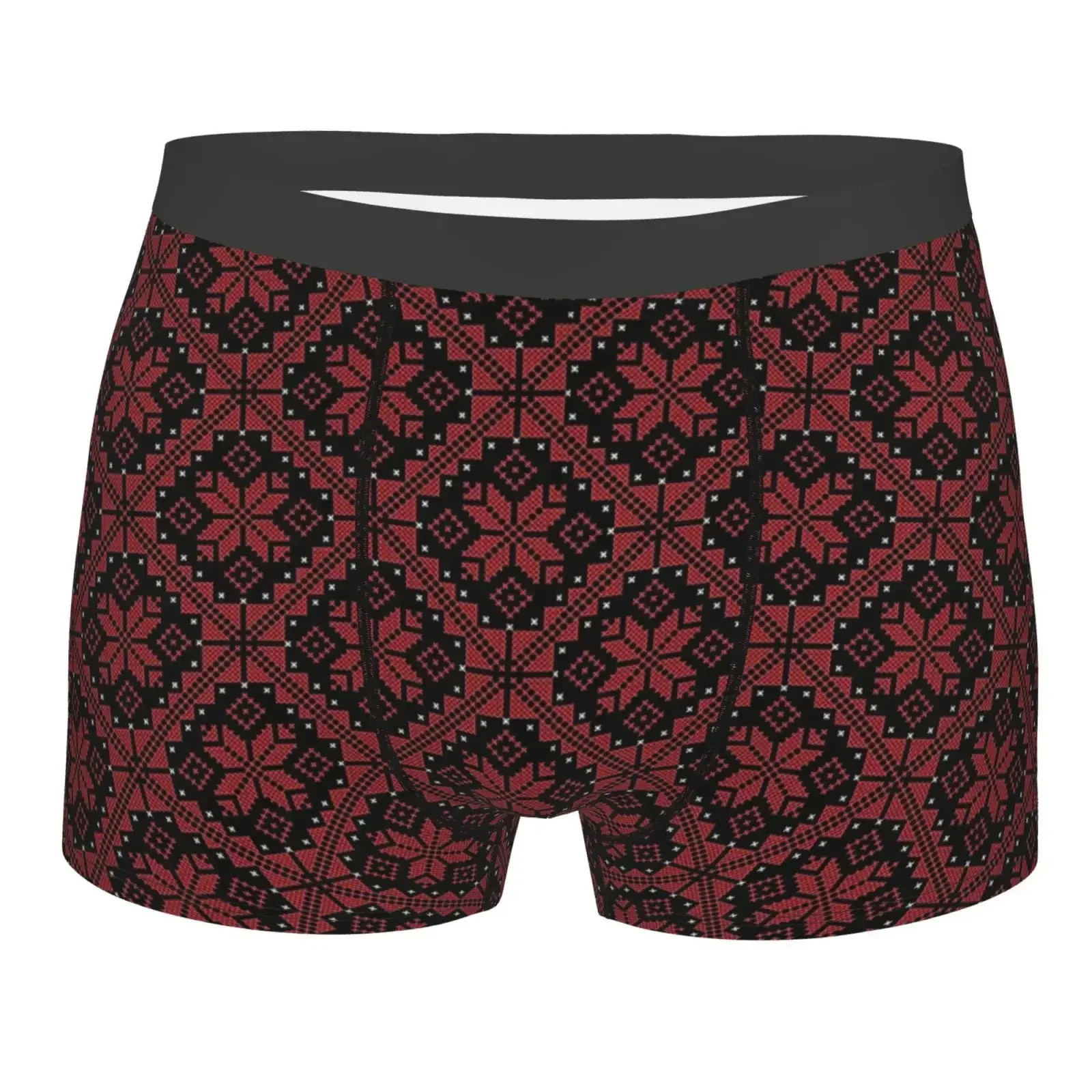 Palestinian Pattern Cross Print Men Underwear Boxers Men's Novelty Underpant Breathable Printed Male Underpants Man Boxer Briefs