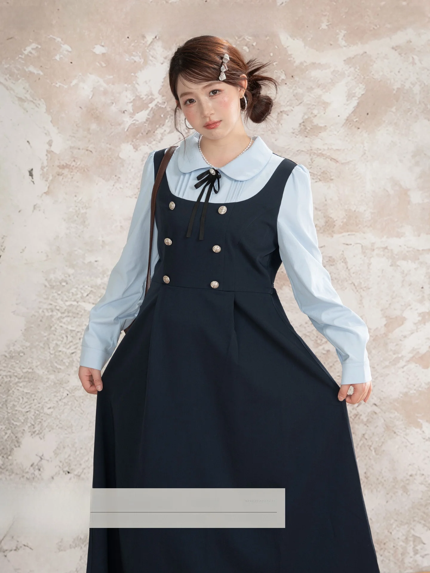 

Платье-сарафан Dr Heynew с воротником-стойкой, больших размеров, повседневное, А-силуэт, скрывающее живот, для подружек невесты