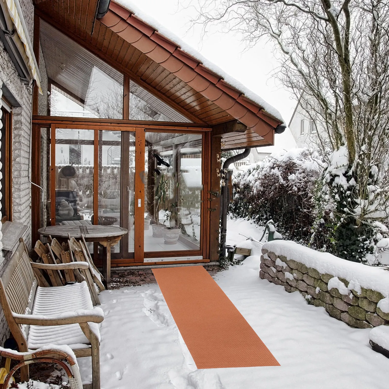 

Rug Ice Mats Pad For Outdoor Walkways - Winter Ice Snow Protection Mat With Anti-Slip Backing For Steps Stairs Porch Safety