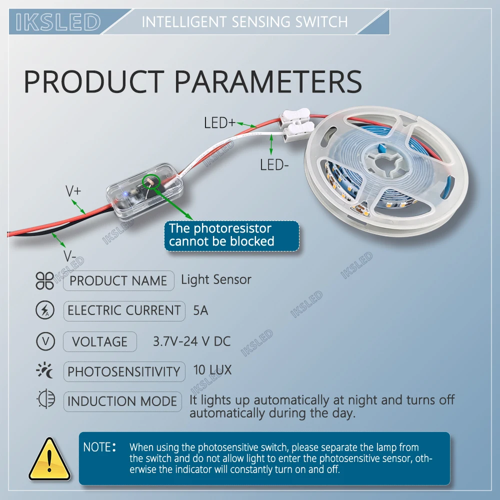 5V USB Light Controlled Sensor Switch 12V24V Light Controlled Remote Control Timed Closing Corridor Automatic Switch image 3