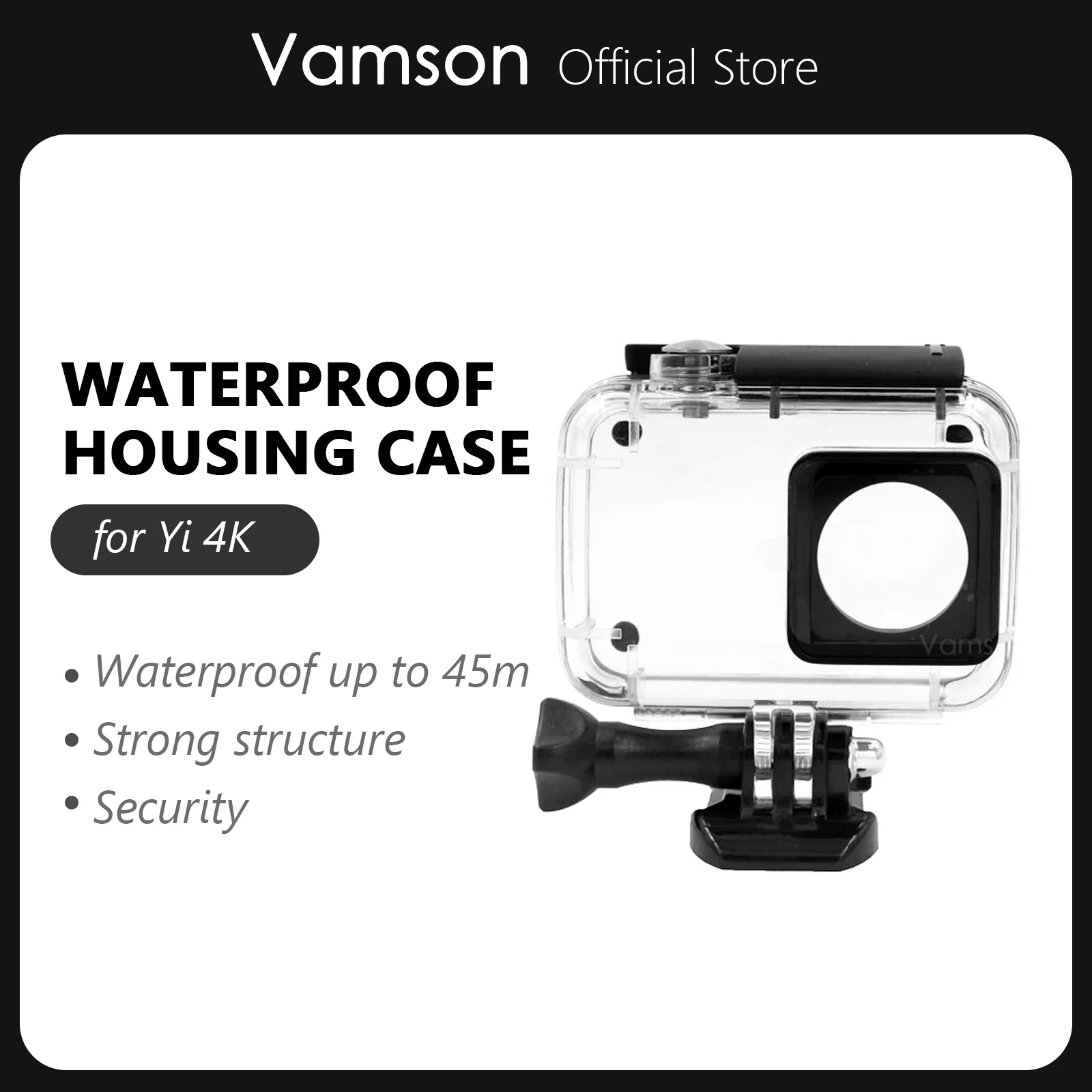 Vamson For Yi 4K Accessor Standard Protective Frame Case for Yi Lite 4K 4K+ Cam with Quick Release Buckle and Thumb Screw Mount