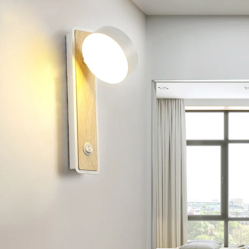 5W LED Wall Sconces Acrylic Sleep Light Fixture Adjustable Bedroom Bedside Reading Lamp On/Off Switch Hotel Warm White 3000K