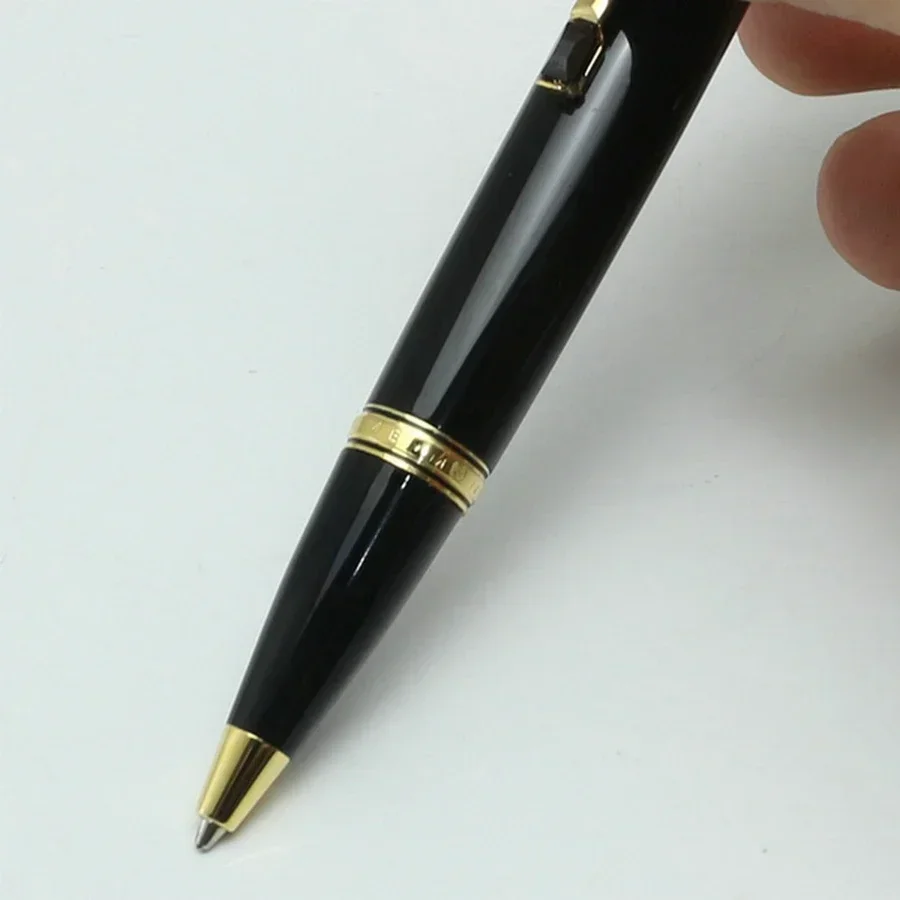 أعلى جودة كلاسيك MB بوهيميس الأسود الراتنج قلم حبر جاف صغير قصير محمول السفر مكتب المدرسة الكتابة مع الرقم التسلسلي