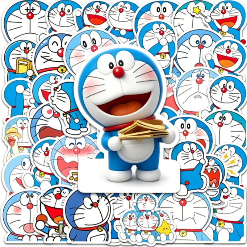 

50pcs Doraemon Cartoon Graffiti Sticker Waterproof Diy Decals For Phone Laptop Ipad Luggage Thermos Notebook Skateboard Decor