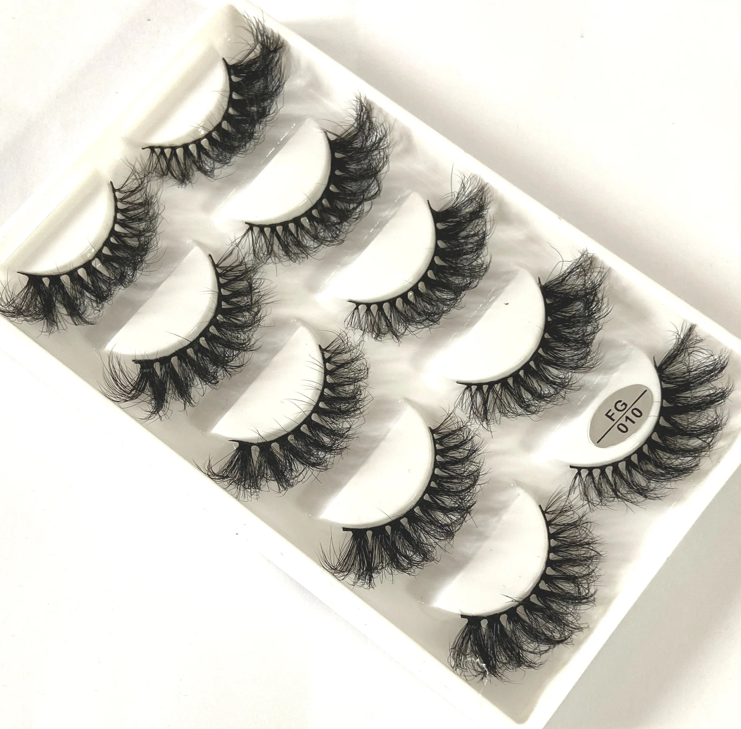 5 Pairs Handmade 3d mink lashes short False Eyelashes Dense Natural Long Messy Eye Lashes Reusable Stage Makeup False Eyelashes