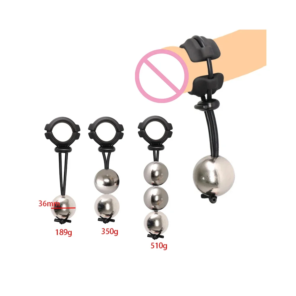 Weight-bearing Cock Ring Drop Ball Penis Heavy Stretcher Penis Erection Enlarger penile training Pendant Sex Toys For Men 18