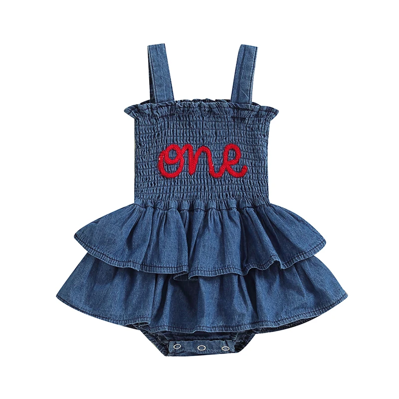 

Baby Girl 1st Birthday Clothes One Year Old Tulle Romper Sleeveless Bodysuit Cake Smash Outfits