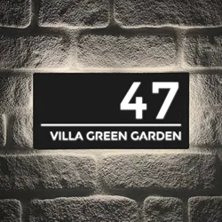 Personalized House Plaque Custom 3D LED Illuminated House Number Address Name Sign Outdoor Acrylic Plate Lighted Wall Display