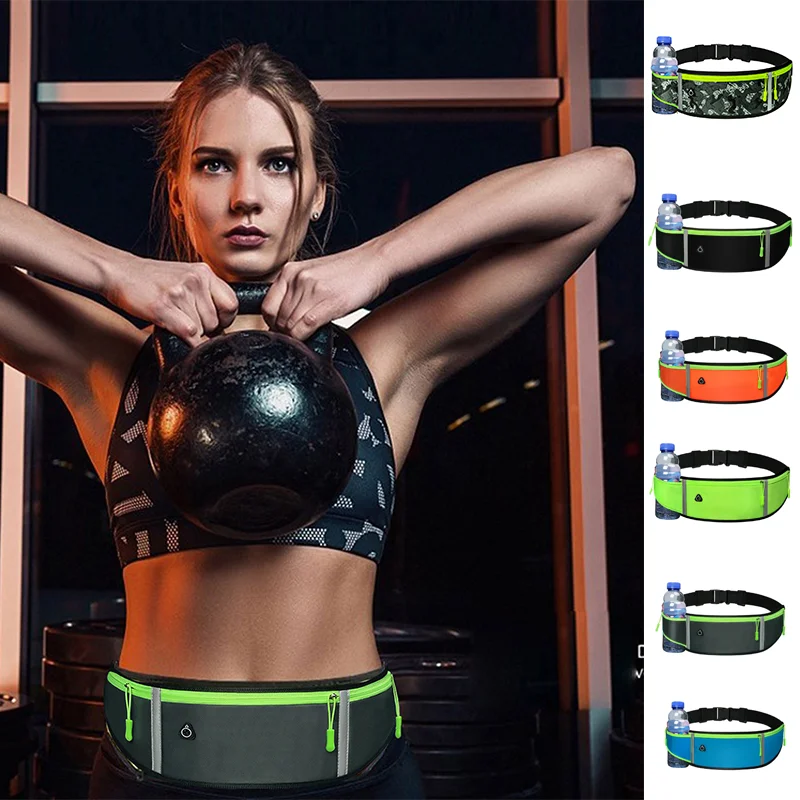 Outdoor Sports Waist Bag Portable Bottle Holder Phone Cycling Running Camping Gym Bag Adjustable  Running Walking Waist Bag