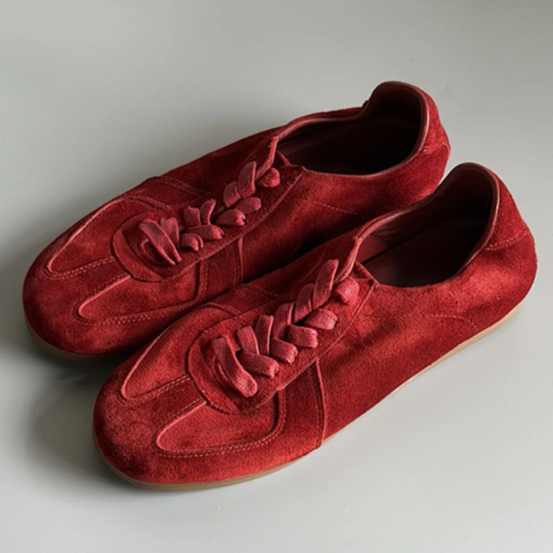 

Maxdutti 2026 Vintage Angora Red Woman Shoes Shoes For Woman Soft Women's Sneaker Genuine Leather Training Shoes