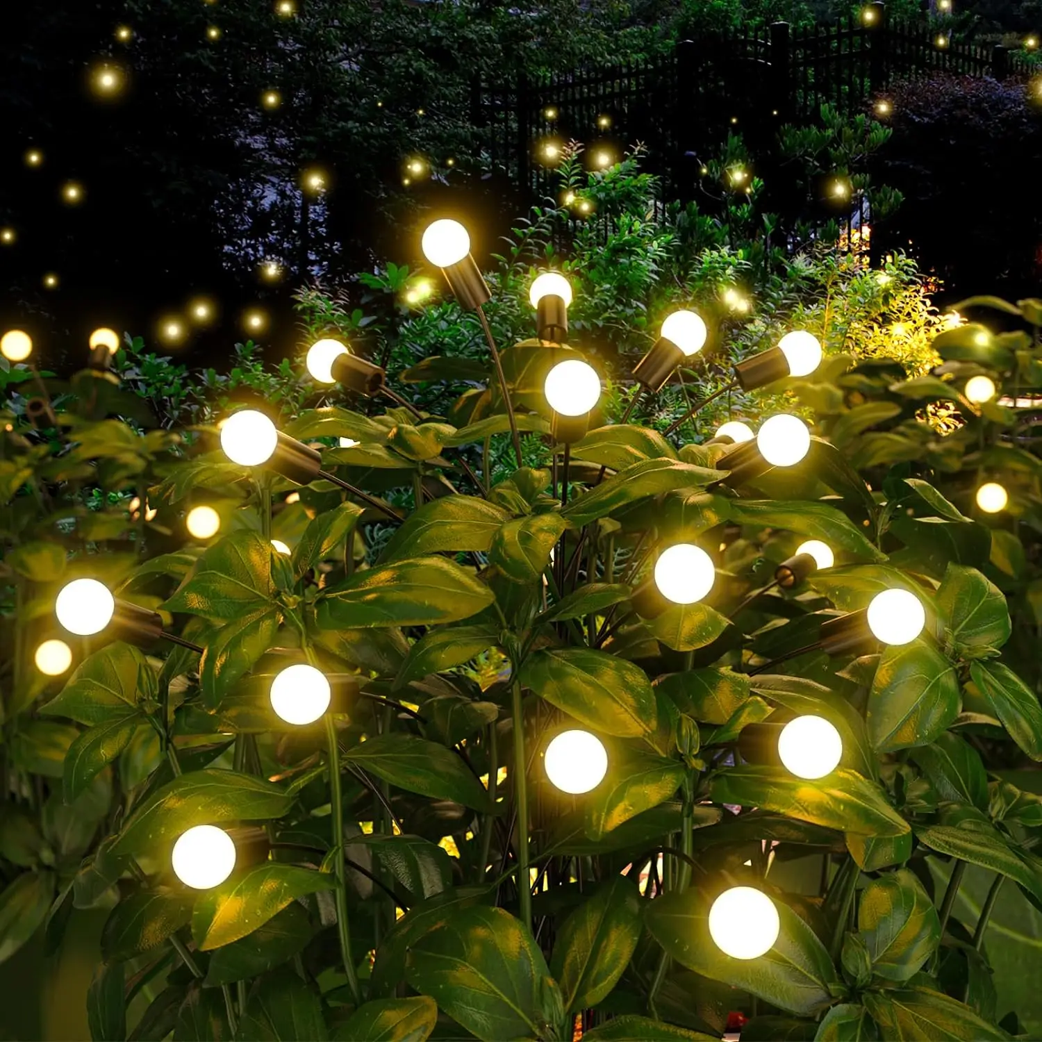 Solar Garden Light, High Flexibility, Swing, Landscape, Lawn, Outdoor, Waterproof, Channel Decoration, 8LED Firefly Lights
