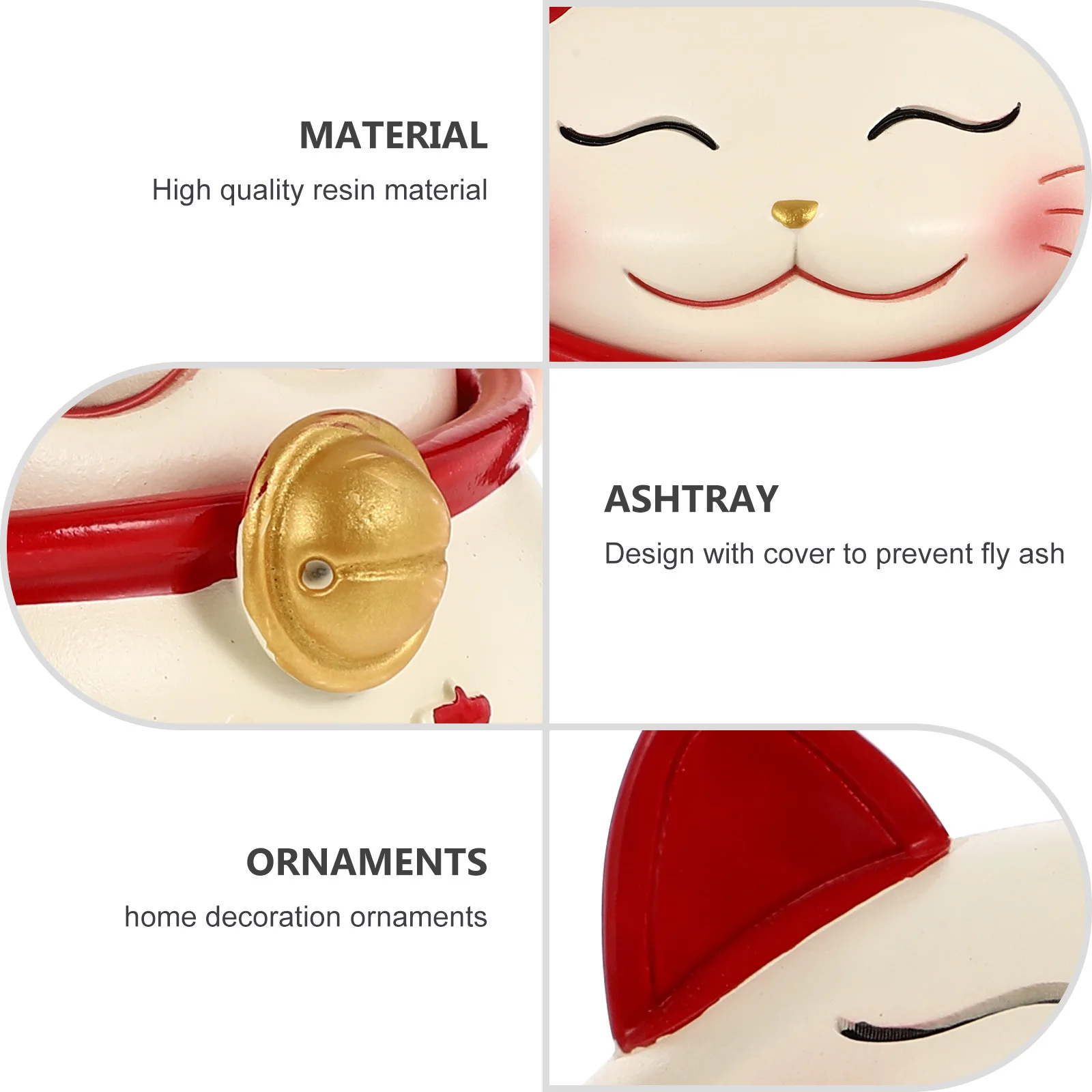 

Ornament Ashtray Adornment Household Resin Fortune Cat Creative Home Decor Desktop