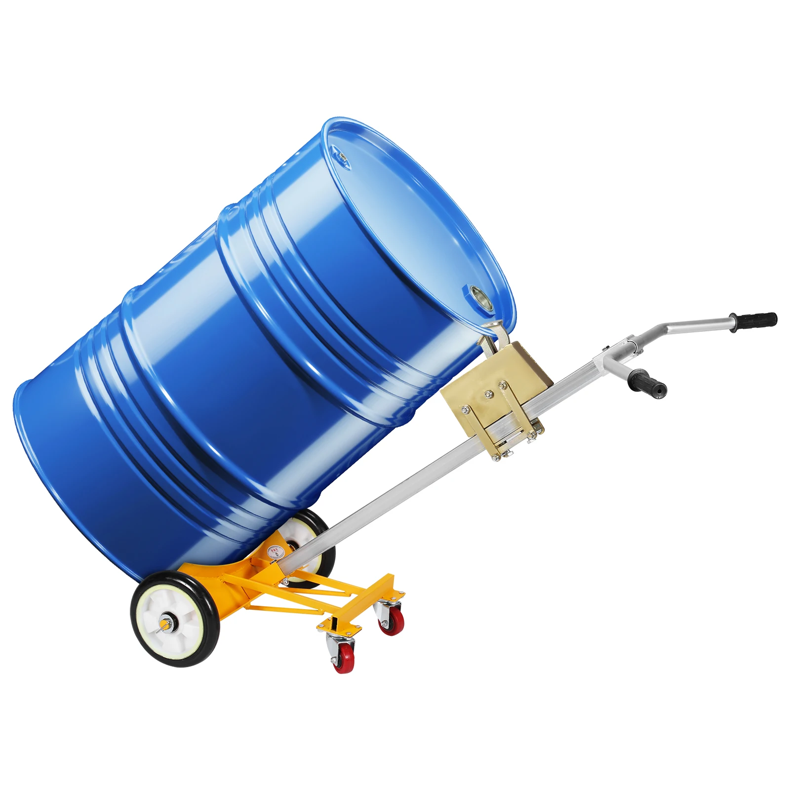 

Тележка для 55-галлонных бочек с колесами, стальная тележка для масляных бочек с усиленной конструкцией, грузоподъемность 450 кг, для гаражей, складов, мастерских