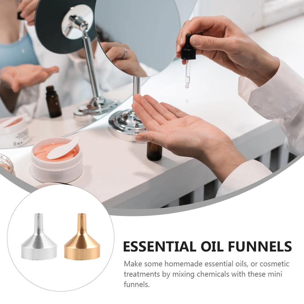12 Stuks Metalen Mini Trechters Kleine Fles Parfum Refill Tool Vloeistof Doseren Trechter Essentiële Olie Parfum Doseren Trechter