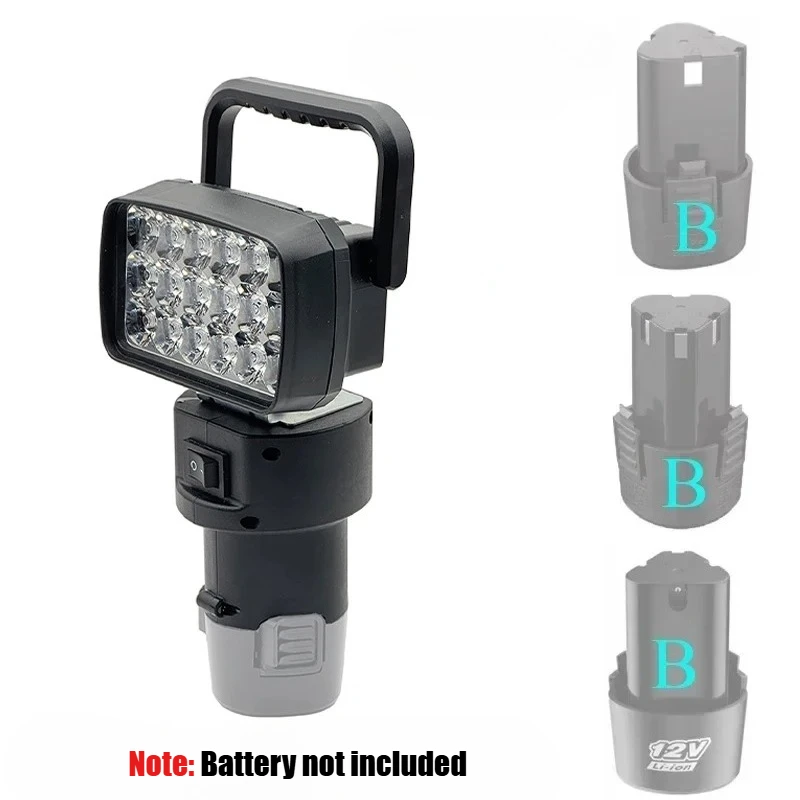 Lampe de travail LED Portable à 18 perles, projecteur portatif pour Lomvum/DeYun/ZhiPu/FuGe BL1013B, batterie au Lithium 12V