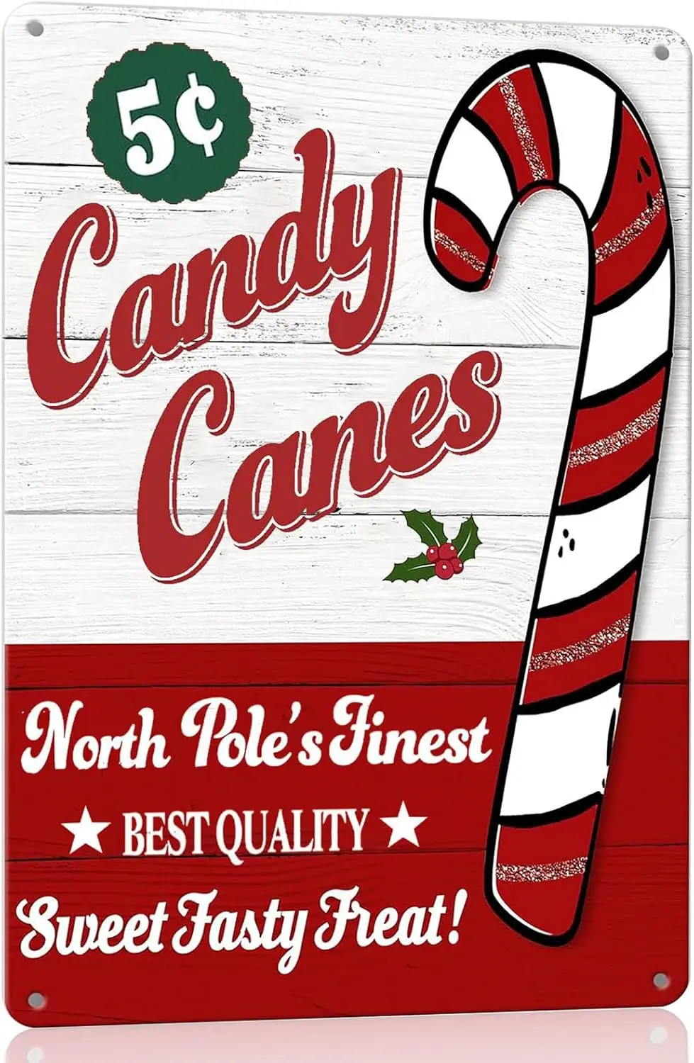 Vintage Christmas Decor Christmas Metal Signs Candy Cane Tin Sign Christmas Decorations Christmas Candy Canes Decoration Retro C