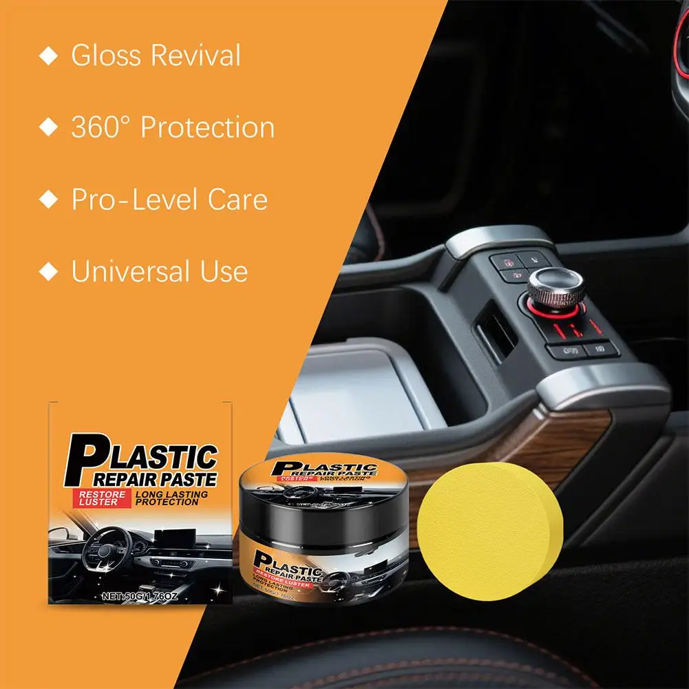 مرمم بلاستيك السيارة الجديد، منتجات تنظيف السيارات السوداء اللامعة، ترميم الجلد والبلاستيك، تجديد وتلميع السيارات #2