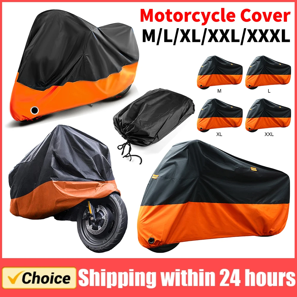 

Motorcycle Cover Waterproof Dustproof Bike Scooter Rain Cover Wear-Resistant Fabric Motorbike Cover for All Season M/L/XL/XXL