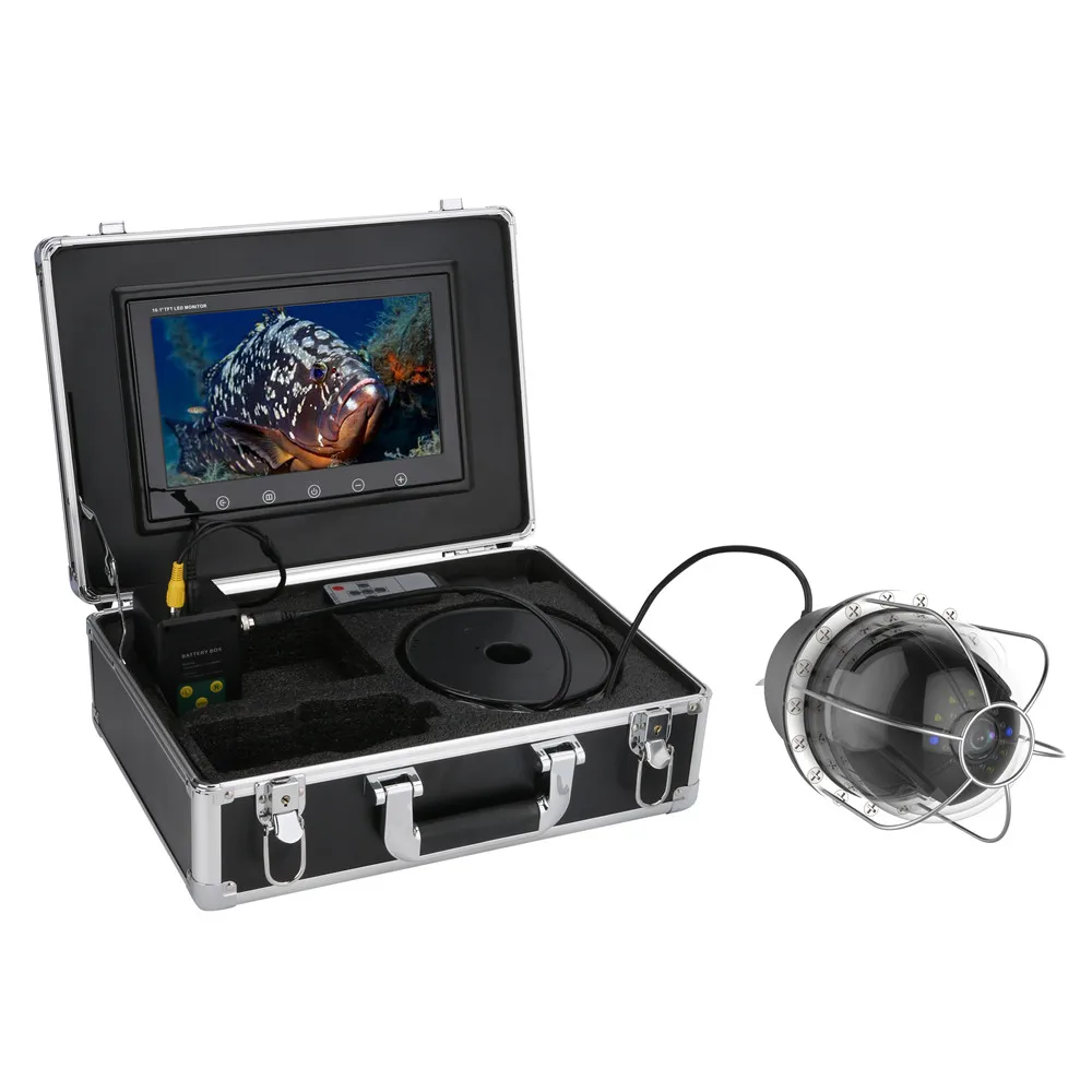 10 Inch 100m Underwater Fishing Video Camera Fish Finder IP68 Waterproof 20 LEDs 360 Degree Rotating Dome  Rotating Panoramic