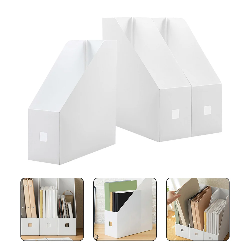 

3pcs Desktop File Rack Magazine Holder Storage Box Plastic Document Organizer Vertical for Office Home File