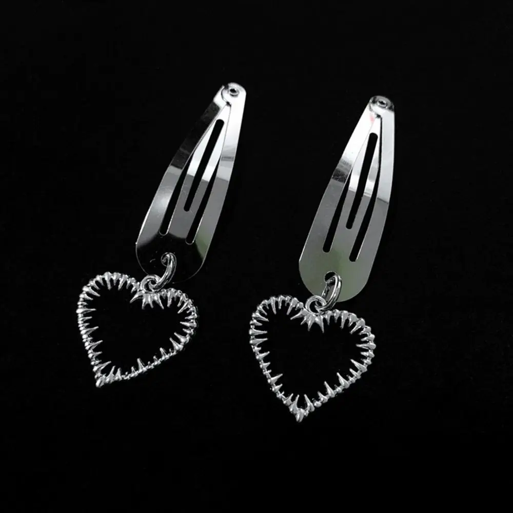 

Simple Pet Side Clip Bear Cherry Chain Alloy Korean Style Hairpin Punk Hair Clip Cool Cross Barrette Women Hair Accessories