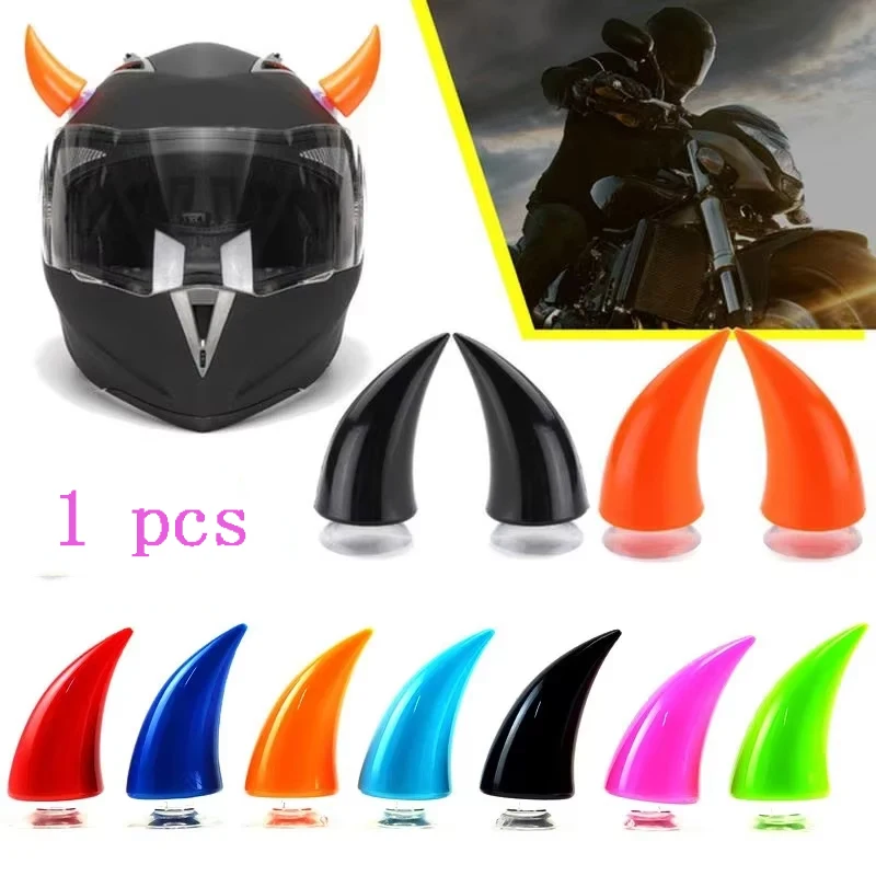 

Multicolor Motorcycle Helmet Devil Horns Electric Bike Car Styling Decoration Helmets Stickers Long Short Parts Accessories