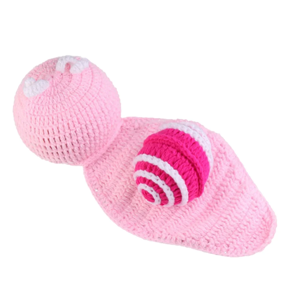 الأطفال الصوف الحلزون نمط الحياكة مجموعة مائة يوم الطفل صور الدعامة الوردي الكروشيه عقال قبعة الوليد للجنسين التصوير الفوتوغرافي