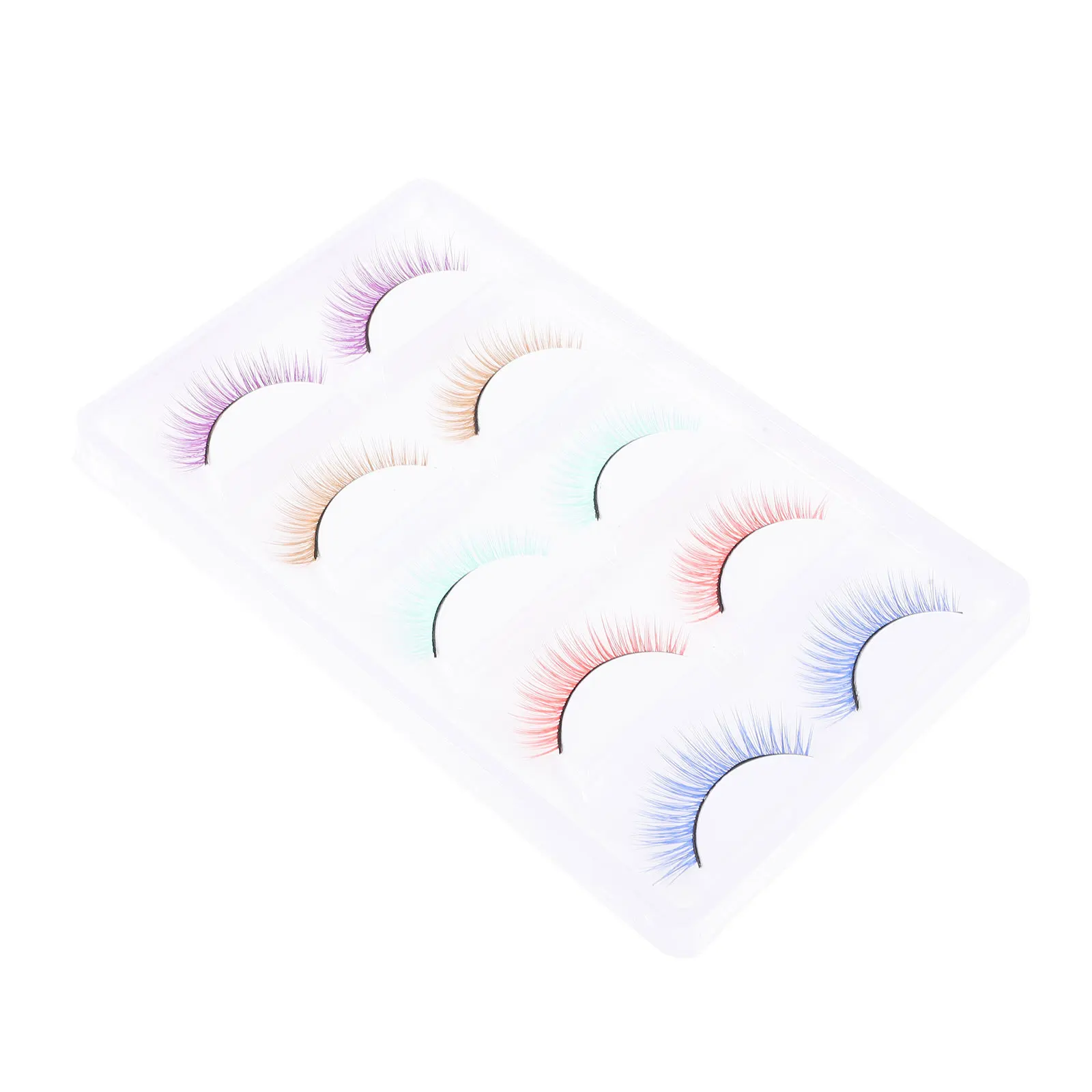 رموش صناعية ملونة ثلاثية الأبعاد قابلة لإعادة الاستخدام رموش مكياج نسائية خفيفة الوزن رموش صناعية لمرحلة الحفلات ديكور ذاتي الصنع