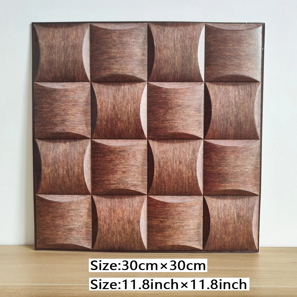 5/10PCS of Soft Pack Pattern Self-adhesive Wall Sticker, Brown Minimalist Style, PVC Material, Wall Decoration,Peel And Stick