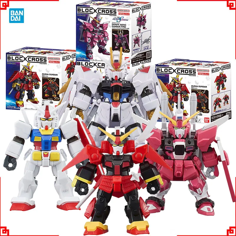 Bandai-Kit de modelo Gundam, bloque cruzado BCG RX-78-2 Mighty Strike Infinite Justice 2 Musha, figura de Anime Gunpla, juguetes de figuras de acción