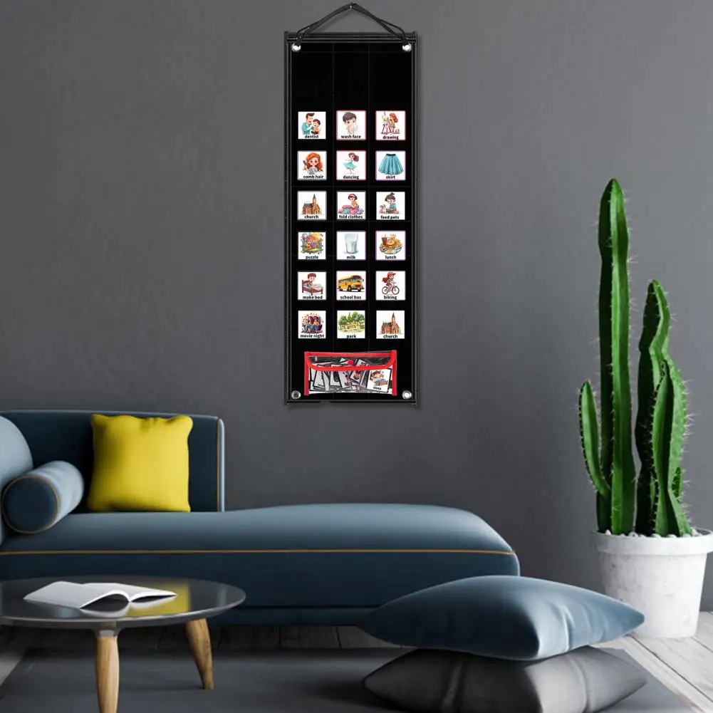 Tabla de Horario Visual para niños, herramienta de aprendizaje de rutina de trabajo diario, plegable, línea de tiempo Visual, suministros escolares para el hogar, 2 en 1, 1 Juego