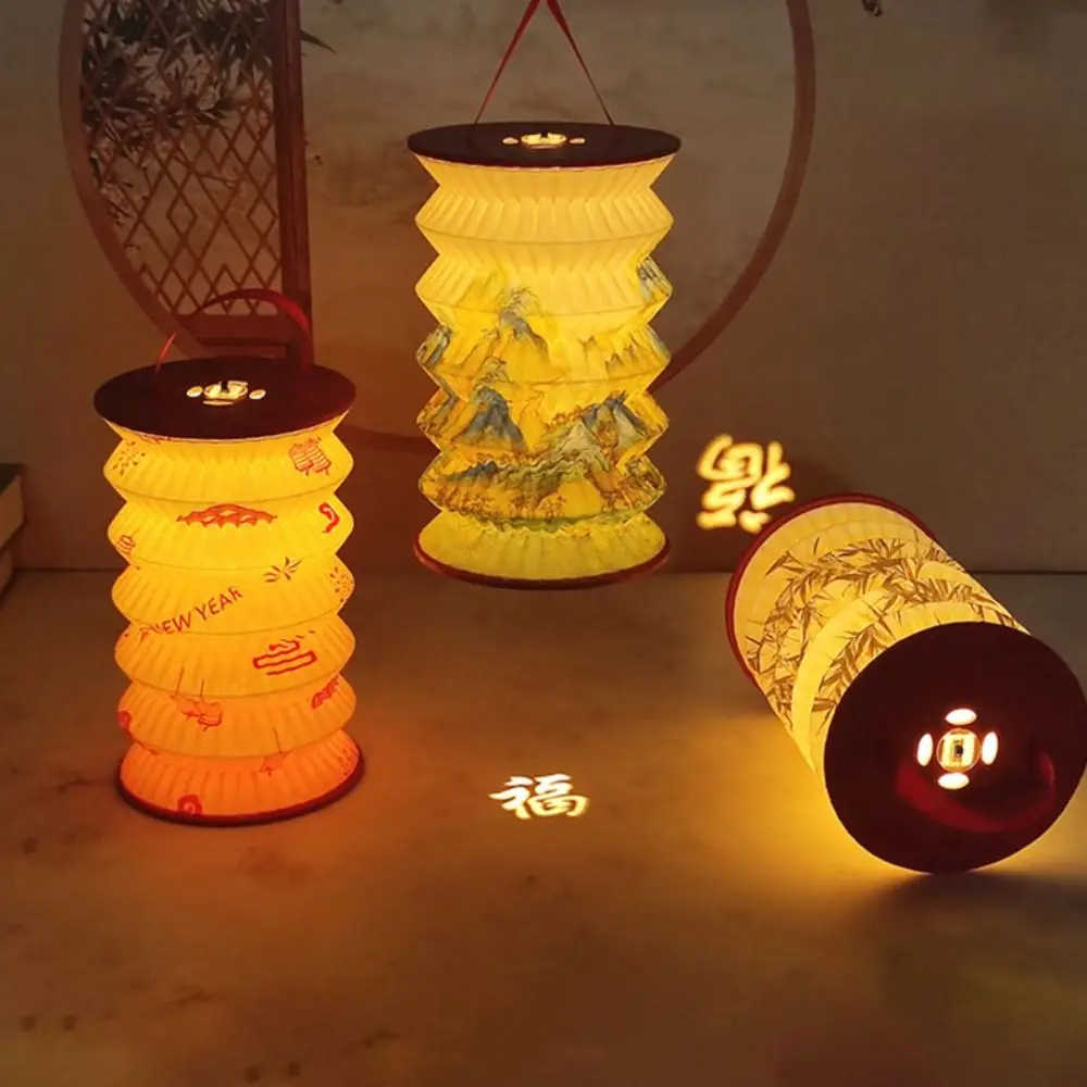 

Projected Mid-Autumn Festival Lanterns Hanging Traditional Chinese Paper Lantern Foldable Decorative Flower Lamp New Year