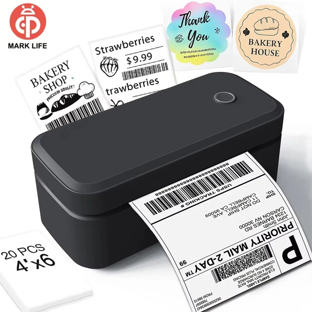 Marklife Thermal Label Printer X4 Small Shipping Label Printer For 4x6 Packages Printing Bluetooth & Automatic Label Recognition