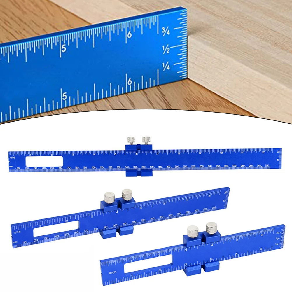 Sleek Design Aluminum Scribing Ruler Featuring Depth Measurement Units Perfectly Suited For All Your Technical Project Needs