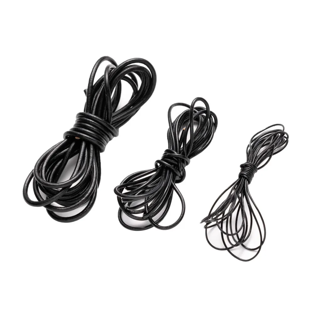 

2-метровый кожаный круглый шнурок из натуральной кожи (1-6 мм) для изготовления ожерелий, браслетов и украшений своими руками