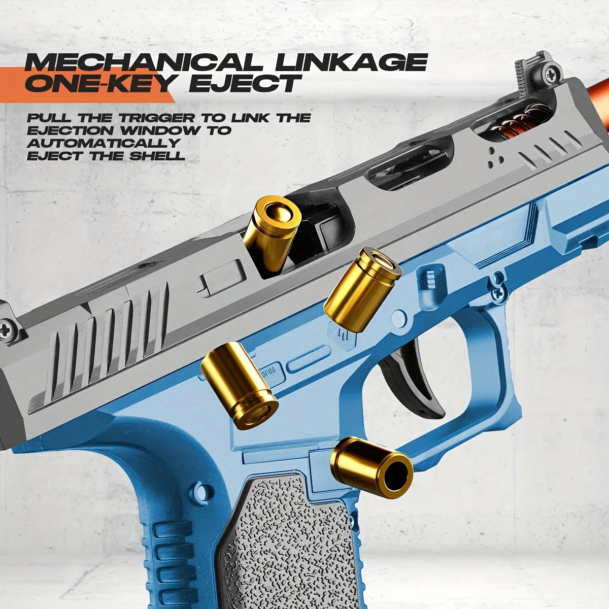 Soft Bullet Gun ปืนของเล่น 100 กระสุน, 12 เปลือกหอย, และ 2 นิตยสารใหม่ของเล่นปืนพก Hollow เครื่องแขวน, ของเล่นโฟม Blas