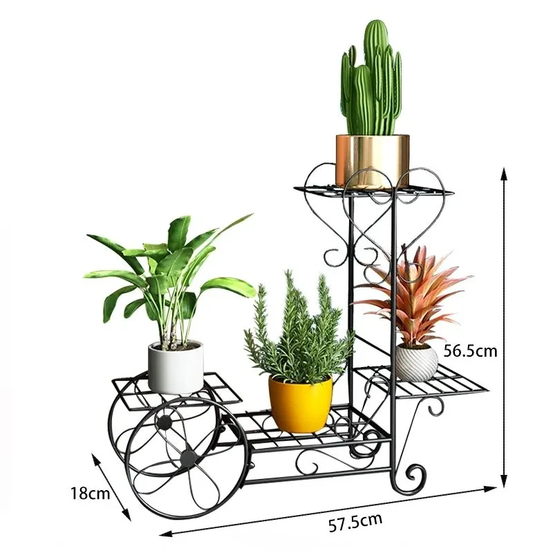 Soporte de hierro para plantas de 4 niveles, estante de exhibición para bonsái, maceta, estantes para plantas, decoraciones para jardín, Patio y