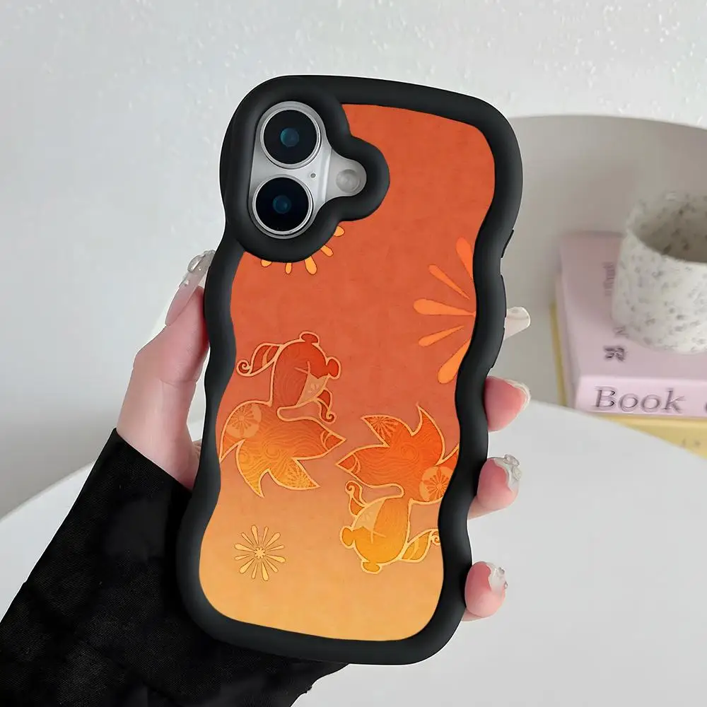 

Game GI Yoimiya Phone Case for iPhone 17 16 15 14 13 12 11 Air Pro Max Plus Black Soft TPU Wavy Edge Cover