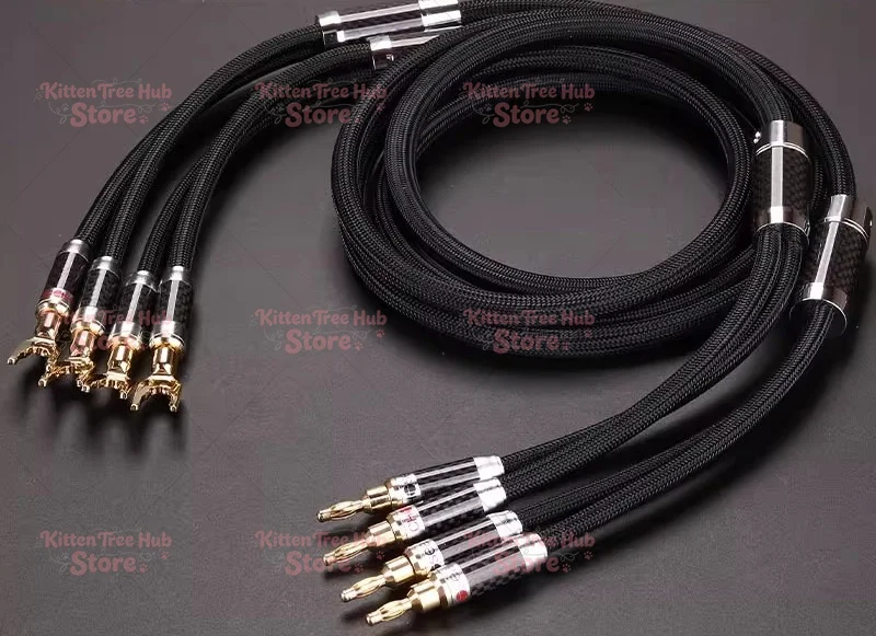 NEW A Pair Choseal 6N OCC Audiophile HIFI Speaker Cable 24K Gold-plated Banana Plug Top Level Speaker Cable 9.5MMx2.5M LA-5101