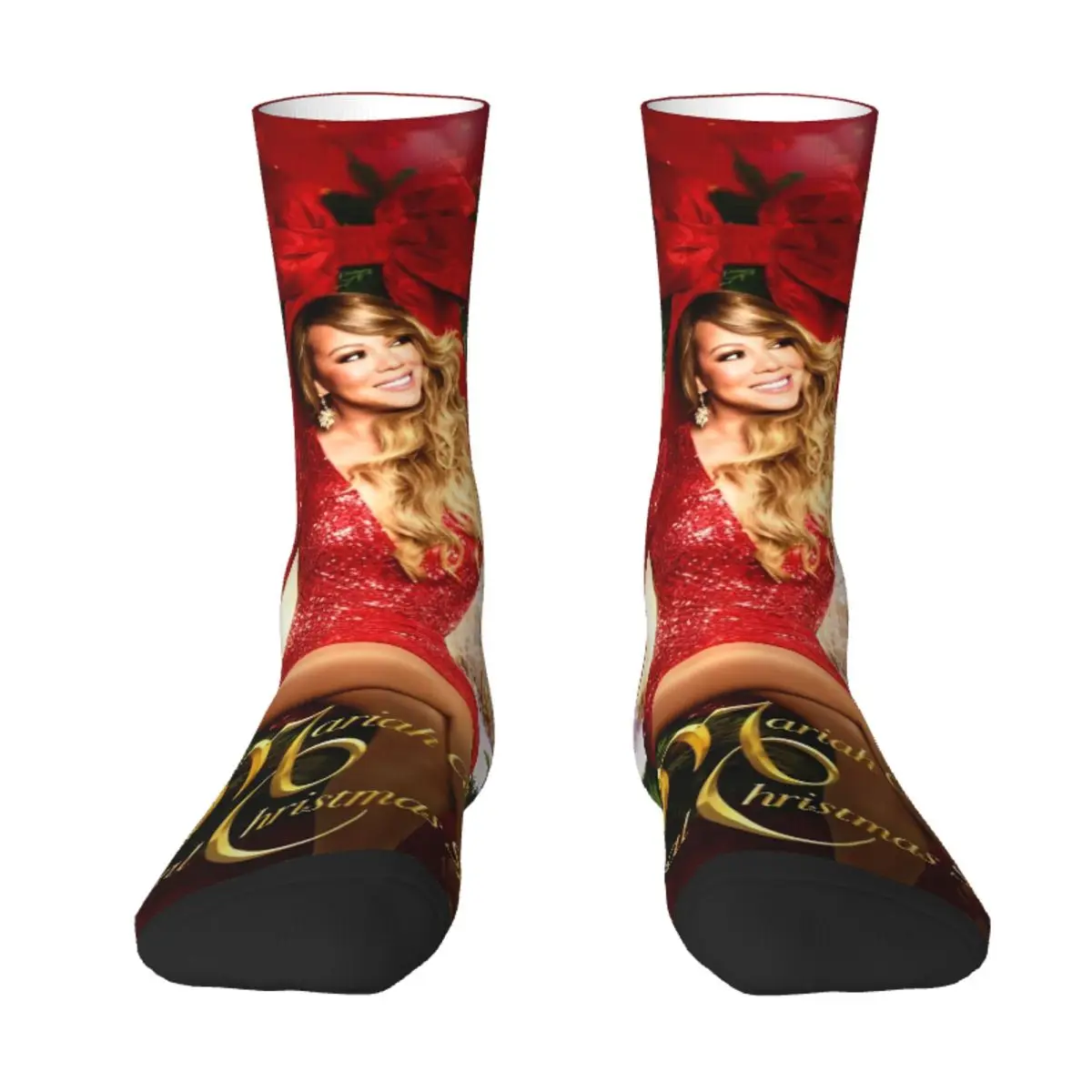 Women Men Socks Christmas Mariah Singer Carey Xams Gift Stockings Winter Fashion High Quality Socks Outdoor Non Slip Socks