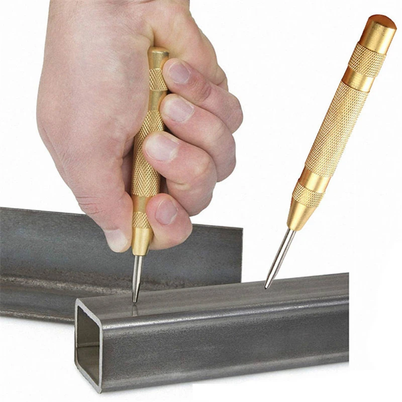 Automatic Center Pin Punch Spring Marking Holes Tool Wood Press Dent Marker Woodworking Tools For Center Punch Drill Bit