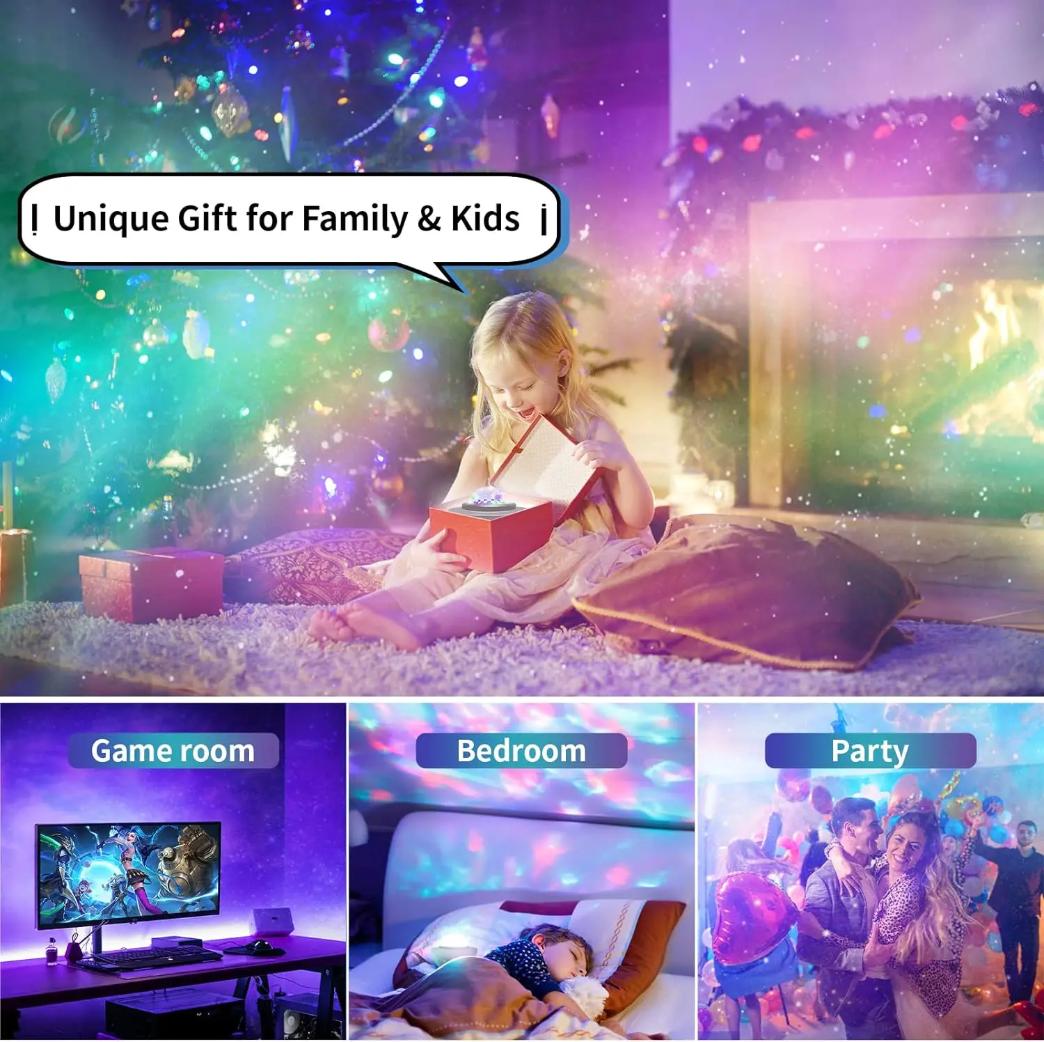 Star Projector Galaxy Light Projector with Bluetooth Speaker Multiple Colors Dynamic Projections Star Night Light for Bedroom