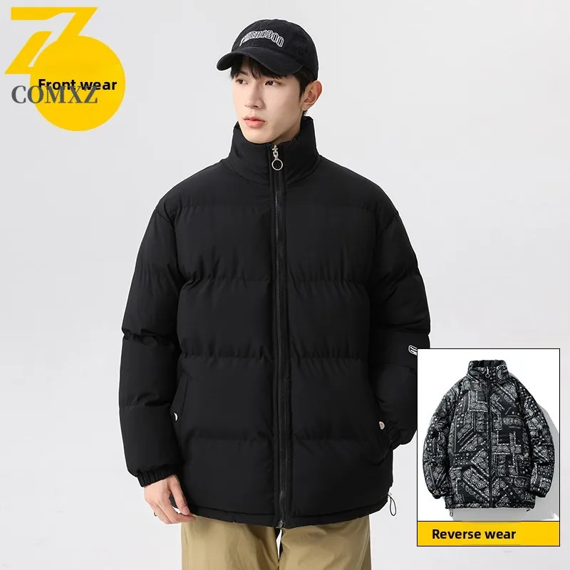 

EiAO Jacket Reversible Paisley Puffer Men Women Winter Thickened Waterproof Windproof Couple's Coat for Hiking Camping Fishing
