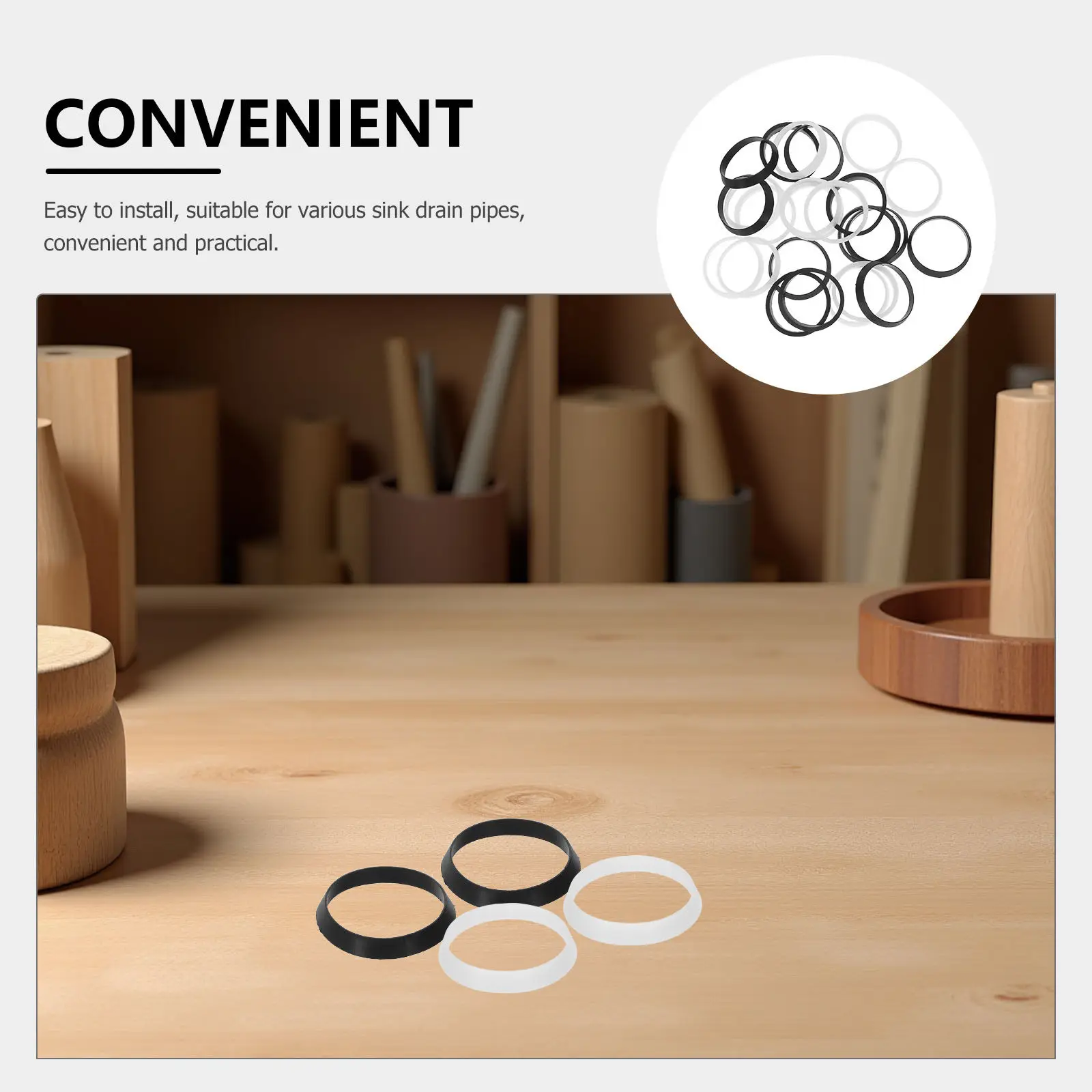 

24pcs Strainer Gasket Seal Ring Kitchen Sink Rubber Seal Rings Washer Fits for Kitchen Sink Drain Home bathroom Plumbing Repairs