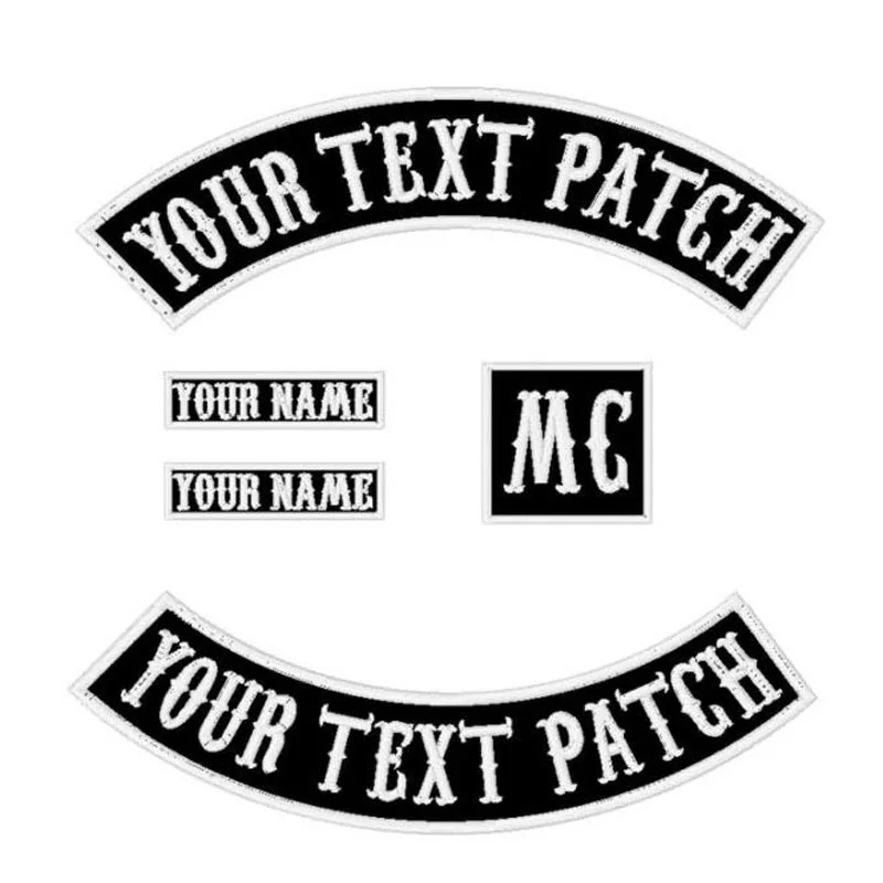 5PCS custom embroidery patch iron on rocker patches for cloth