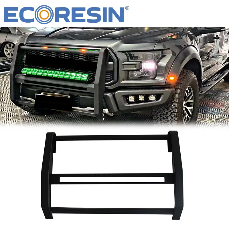 

For Ford F1502015-2020 Center Grille Guard Push Bumper Without Light Black Powder Coat Finish